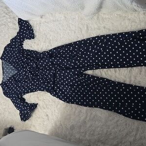 Elegant Navy Polka Dot Jumpsuit